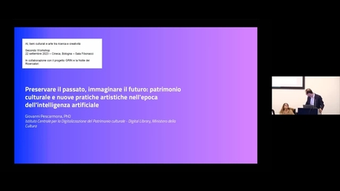Miniatura per la voce Preservare il passato, immaginare il futuro: patrimonio culturale e nuove pratiche artistiche nell'epoca dell'intelligenza artificiale