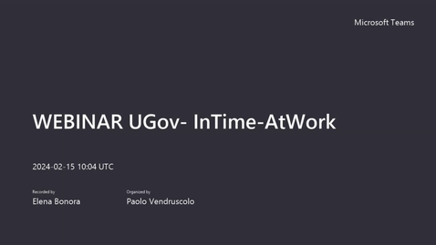 Miniatura per la voce WEBINAR UGov- InTime-AtWork